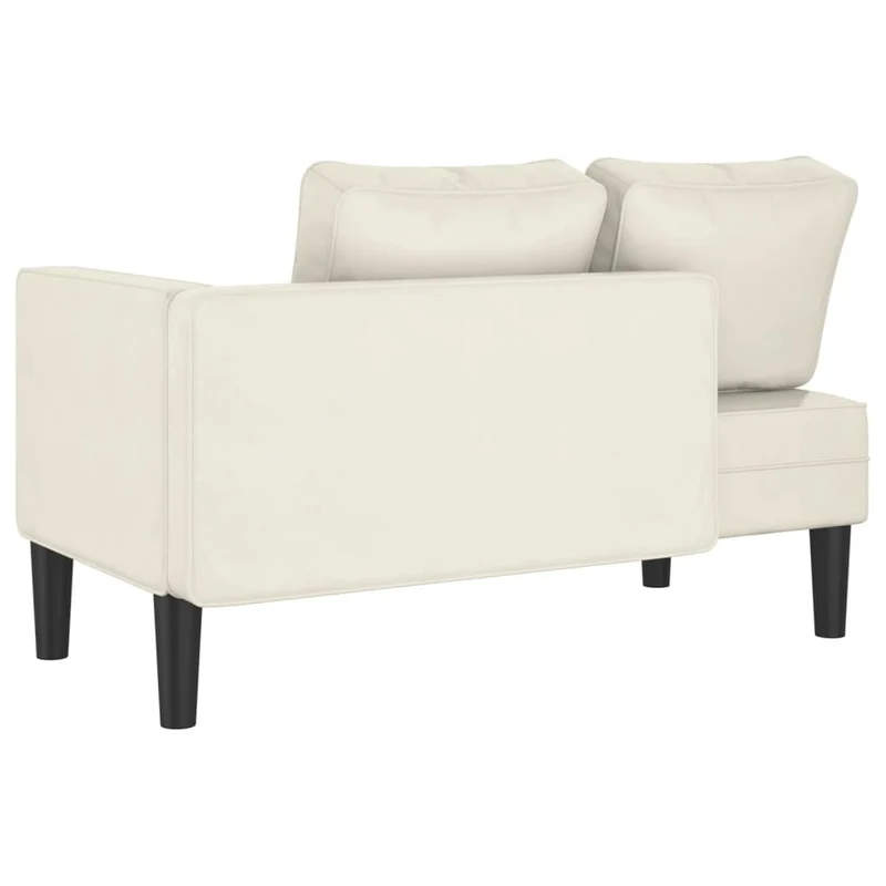 Méridienne chaise longue canapé pour intérieur avec coussins en velours crème DEC026070