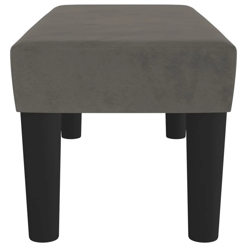 Banquette banc design classique 70 x 30 x 30 cm en velours gris et MDF DEC024674