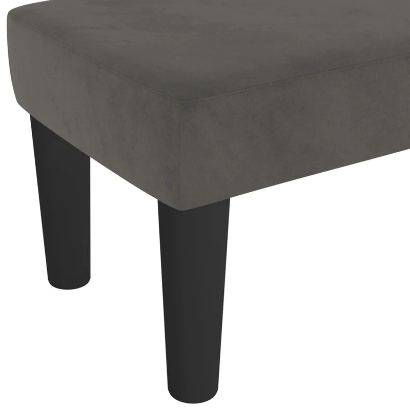 Banquette banc design classique 70 x 30 x 30 cm en velours gris et MDF DEC024674