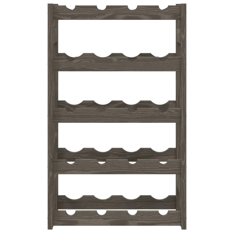 Casier range bouteilles étagère de rangement vin pour 20 bouteilles 5 niveaux en pin gris DEC024302