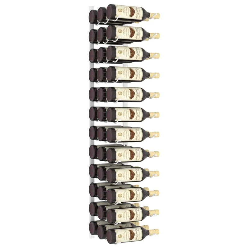 Casier range bouteilles étagère de rangement vin mural pour 36 bouteilles en fer blanc DEC024381