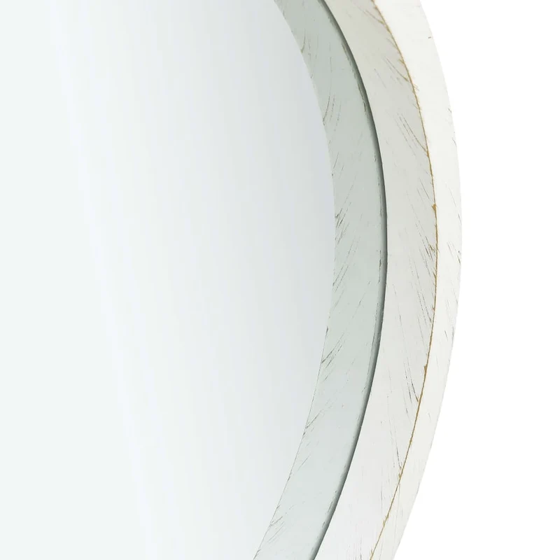 Miroir mural avec sangle marron 50 cm bois blanc DEC022906