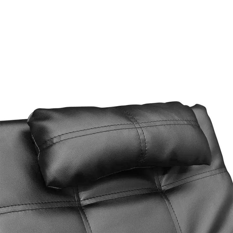 Méridienne chaise longue canapé pour intérieur avec oreiller en PVC noir DEC026111