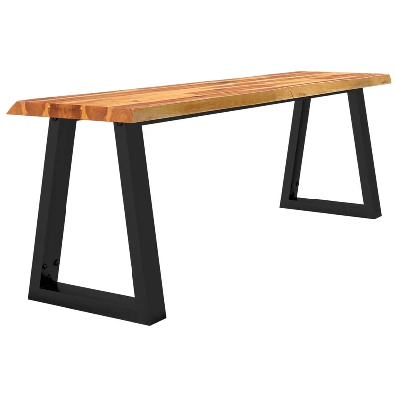 Banc design rustique 140 cm en bois d'acacia massif brun pieds en forme de U en acier DEC024699