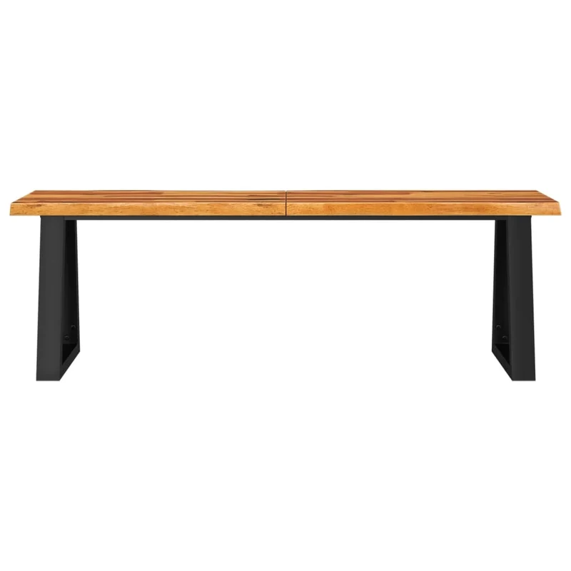 Banc design rustique 140 cm en bois d'acacia massif brun pieds en forme de U en acier DEC024699