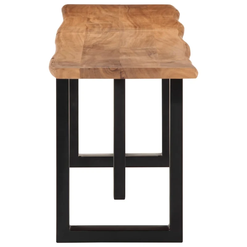 Banc design rustique 160 cm bois d'acacia massif et acier brun DEC024693