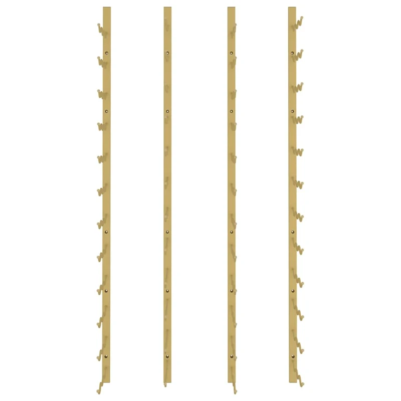 Lot de 2 casiers range bouteilles étagère de rangement vin mural pour 36 bouteilles en fer doré DEC024380