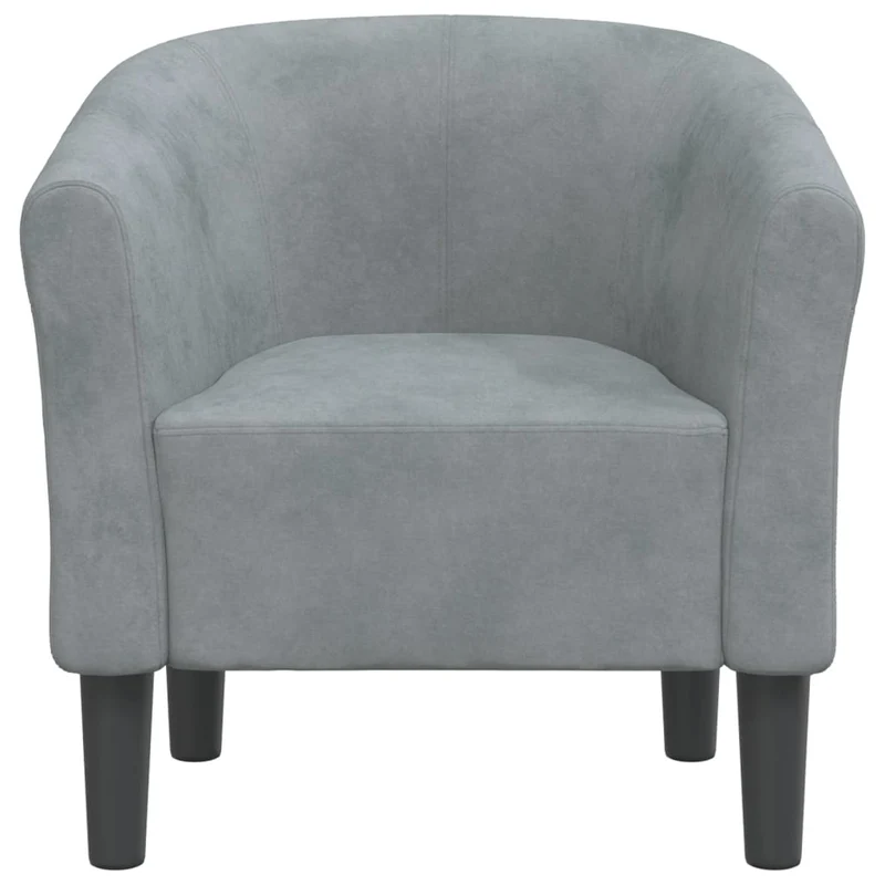 Fauteuil lounge de chambre salon assise confortable design moderne en velours gris DEC026453