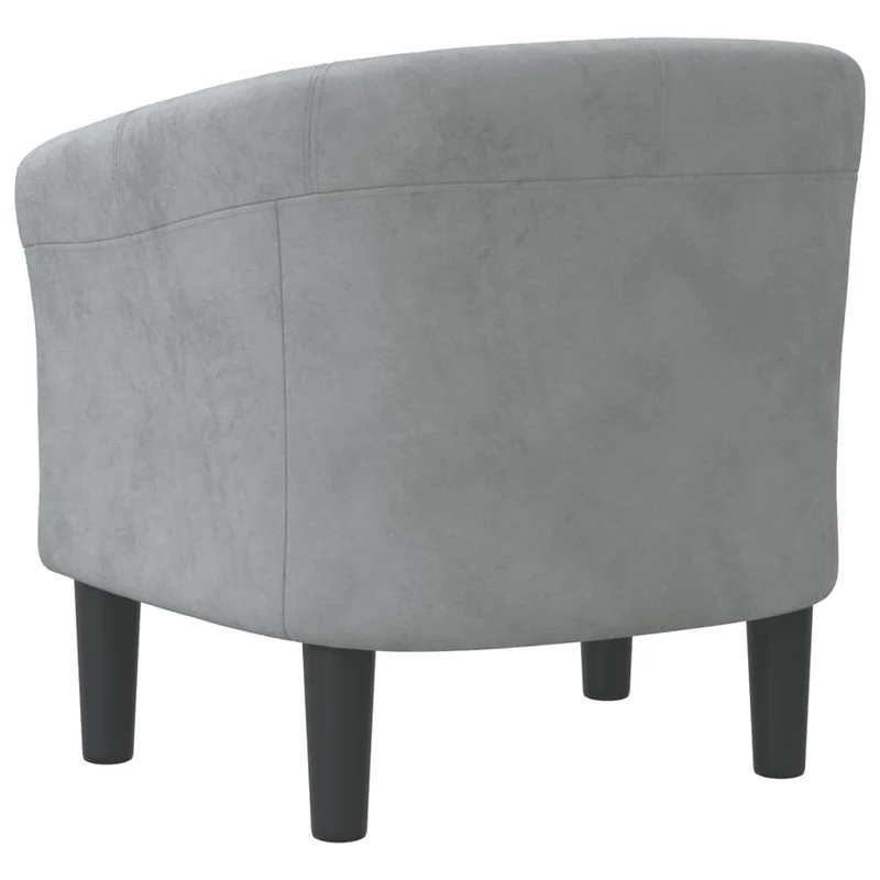 Fauteuil lounge de chambre salon assise confortable design moderne en velours gris DEC026453