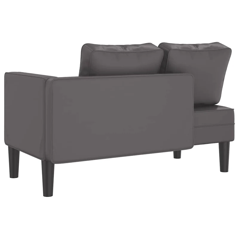 Méridienne chaise longue canapé pour intérieur avec coussins en PVC gris DEC026082