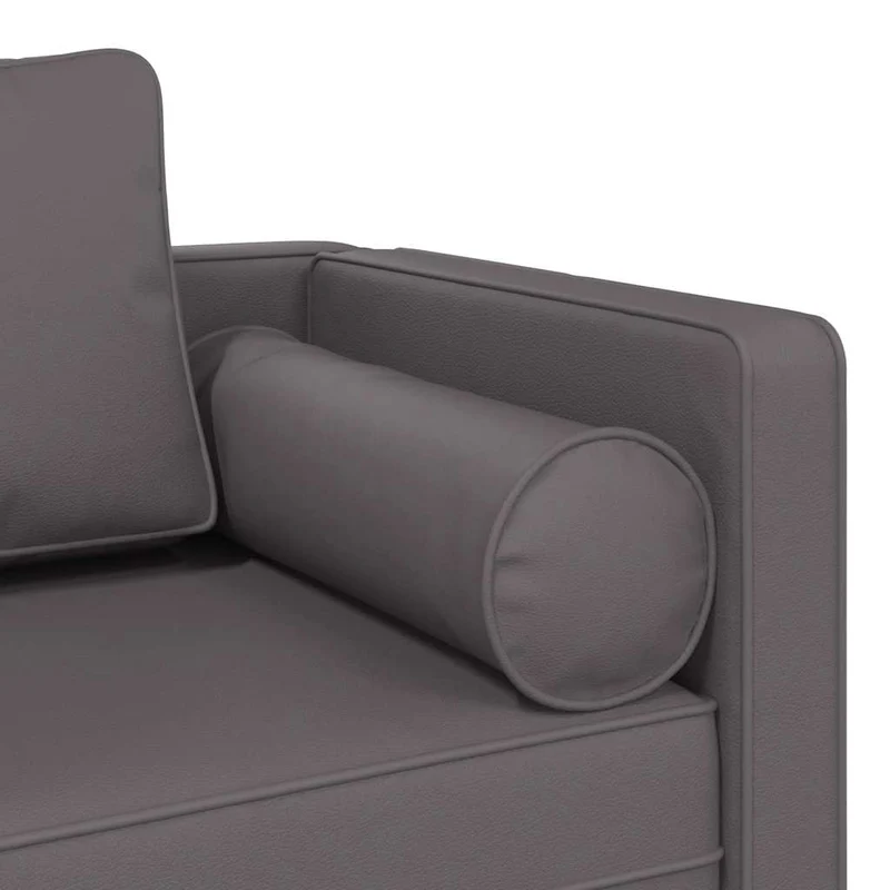 Méridienne chaise longue canapé pour intérieur avec coussins en PVC gris DEC026082