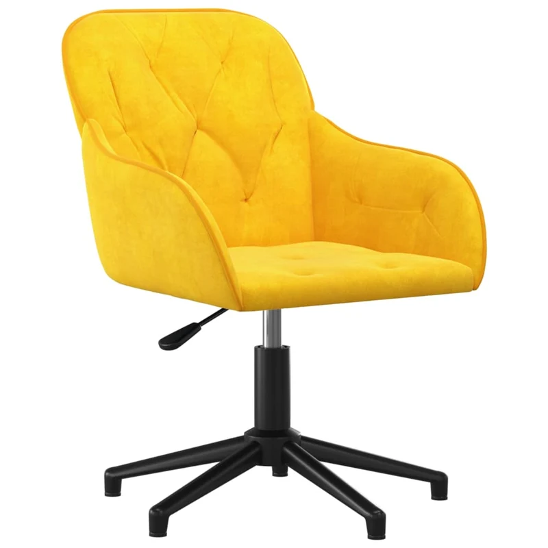 Lot de 2 chaises de salle à manger siège pivotant hauteur réglable en velours jaune DEC025267