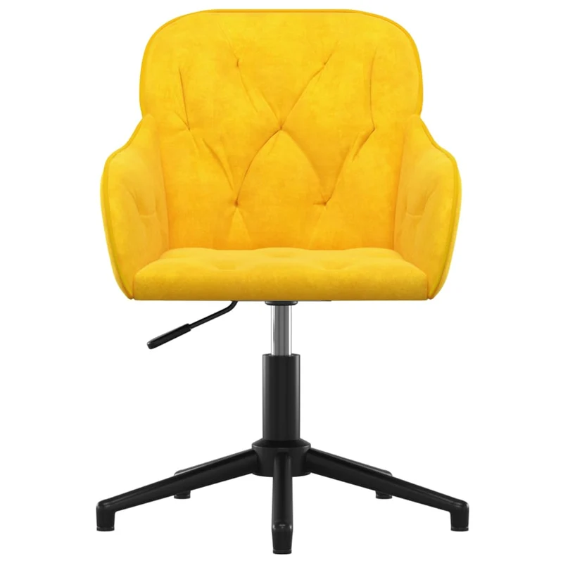 Lot de 2 chaises de salle à manger siège pivotant hauteur réglable en velours jaune DEC025267