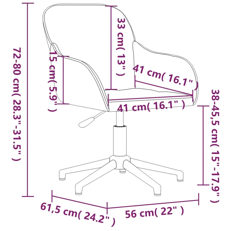 Lot de 2 chaises de salle à manger siège pivotant hauteur réglable en velours jaune DEC025267