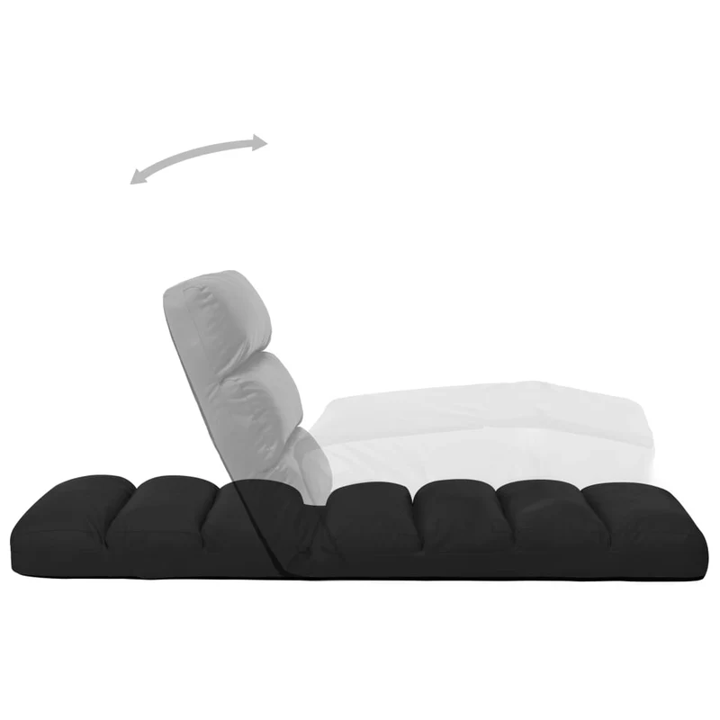 Fauteuil de sol chaise de sol chaise longue piable réglable en PVC noir DEC026240