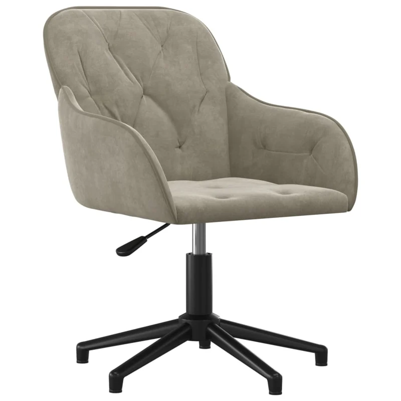 Lot de 2 chaises de salle à manger siège pivotant hauteur réglable en velours gris clair DEC025242