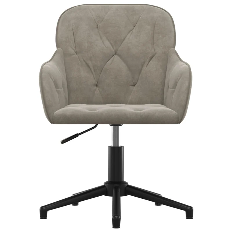 Lot de 2 chaises de salle à manger siège pivotant hauteur réglable en velours gris clair DEC025242