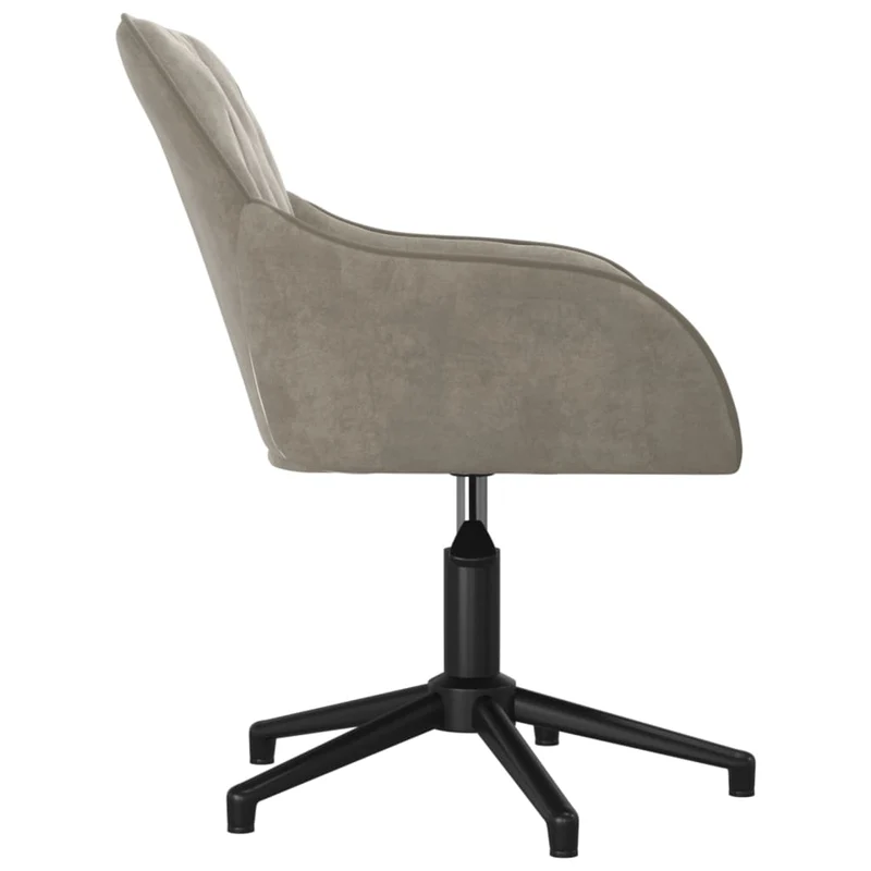 Lot de 2 chaises de salle à manger siège pivotant hauteur réglable en velours gris clair DEC025242