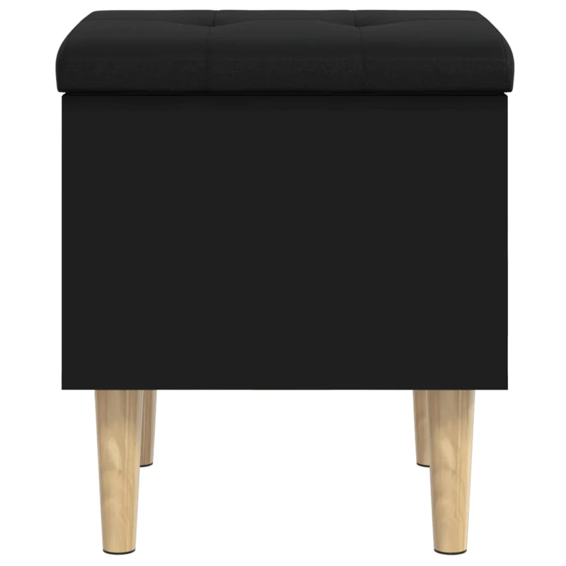Banc tabouret de rangement repose-pieds 42 x 42 x 46 cm bois d'ingénierie noir DEC024776
