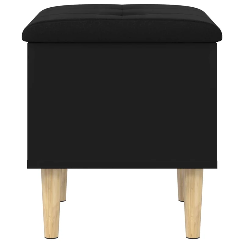 Banc tabouret de rangement repose-pieds 42 x 42 x 46 cm bois d'ingénierie noir DEC024776