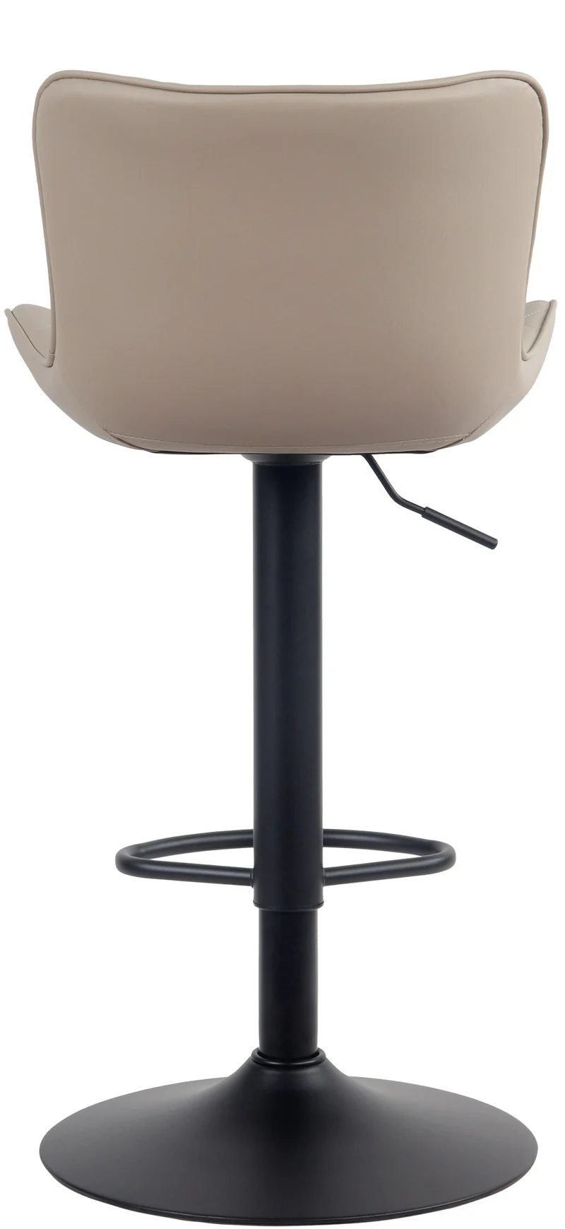 Lot de 2 tabourets de bar en synthétique crème pieds en métal noir hauteur réglable pivotant TDB10731