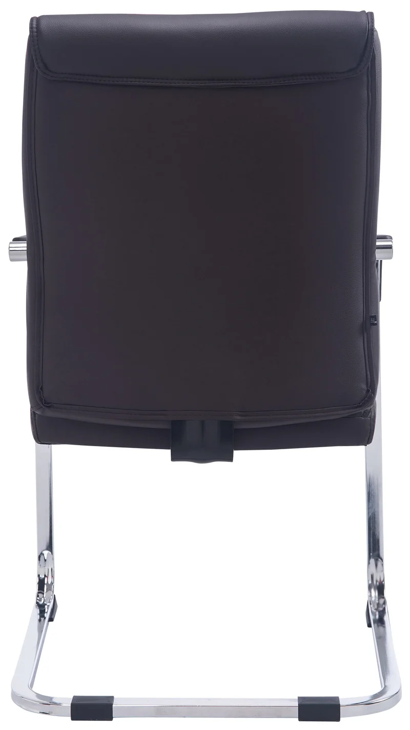 Fauteuil de bureau sans roulettes chaise visiteur sans roulettes jusqu'à 260kg en PVC marron 10_0002774