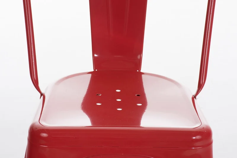 Chaise empilable style industriel factory métal rouge CDS101112
