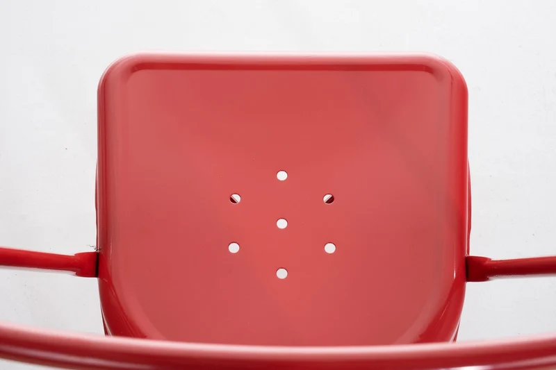 Chaise empilable style industriel factory métal rouge CDS101112