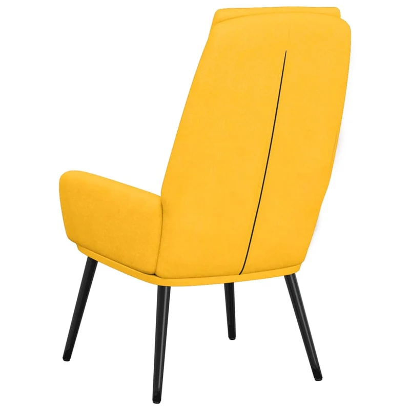 Fauteuil lounge chaise de canapé design moderne en tissu jaune moutarde DEC026707