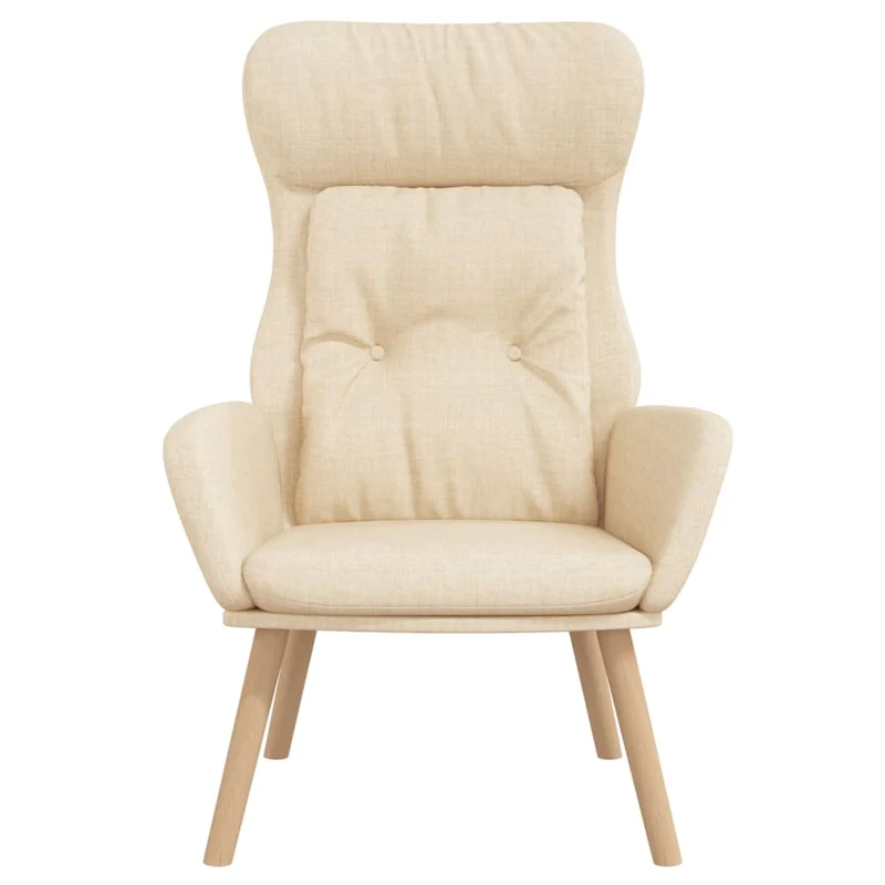 Fauteuil lounge chaise de canapé design moderne en tissu crème DEC026658