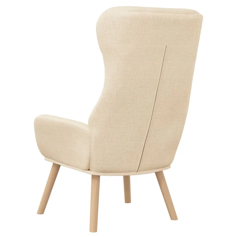 Fauteuil lounge chaise de canapé design moderne en tissu crème DEC026658
