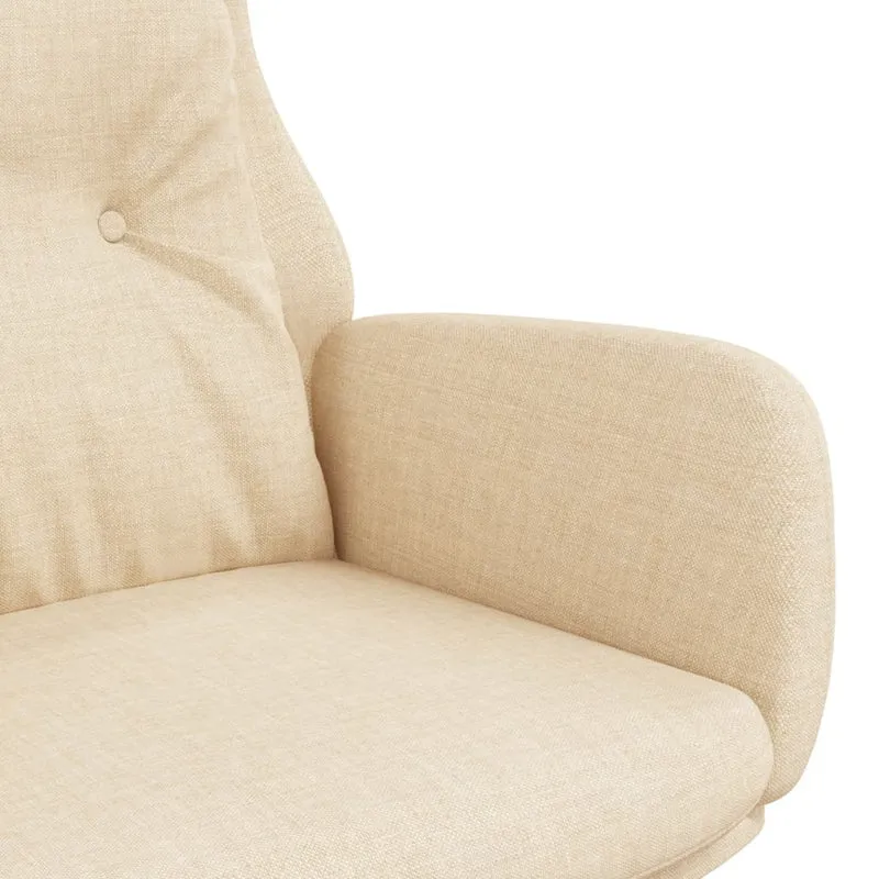 Fauteuil lounge chaise de canapé design moderne en tissu crème DEC026658