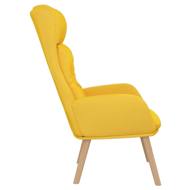 Fauteuil lounge chaise de canapé design moderne en tissu jaune moutarde DEC026706