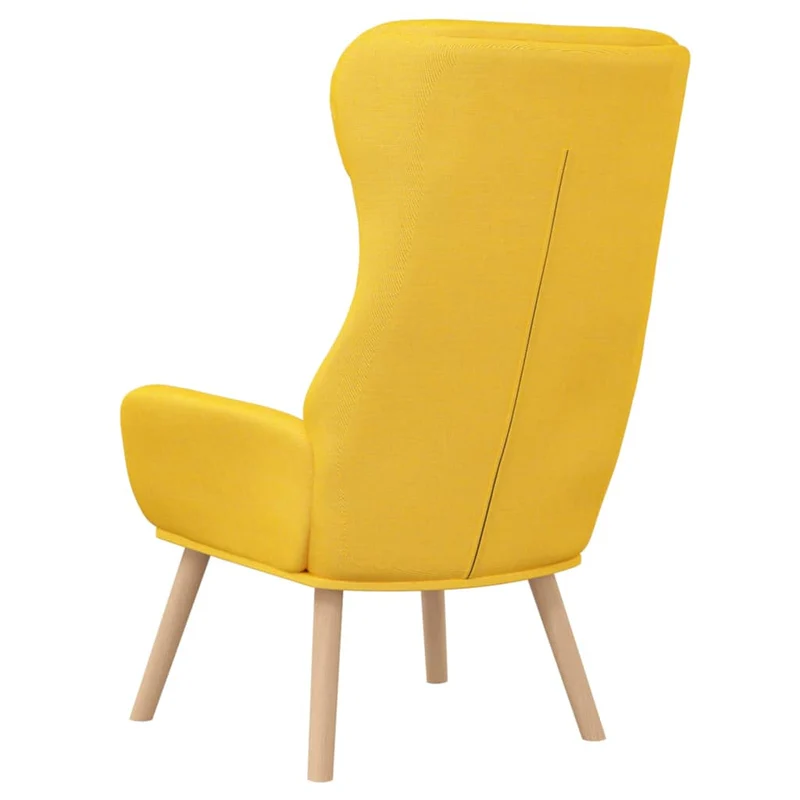 Fauteuil lounge chaise de canapé design moderne en tissu jaune moutarde DEC026706