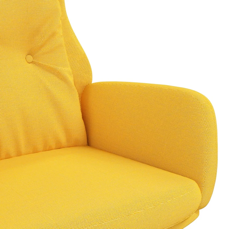 Fauteuil lounge chaise de canapé design moderne en tissu jaune moutarde DEC026706