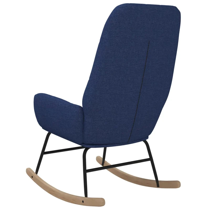 Fauteuil à bascule d'allaitement rembourré relax pour salon en tissu bleu capitonné DEC028896
