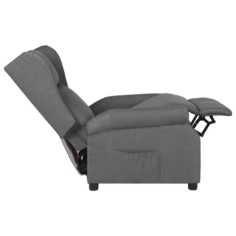 Fauteuil relax TV rembourrage confortable fonction d'inclinaison manuelle en tissu gris clair DEC027892