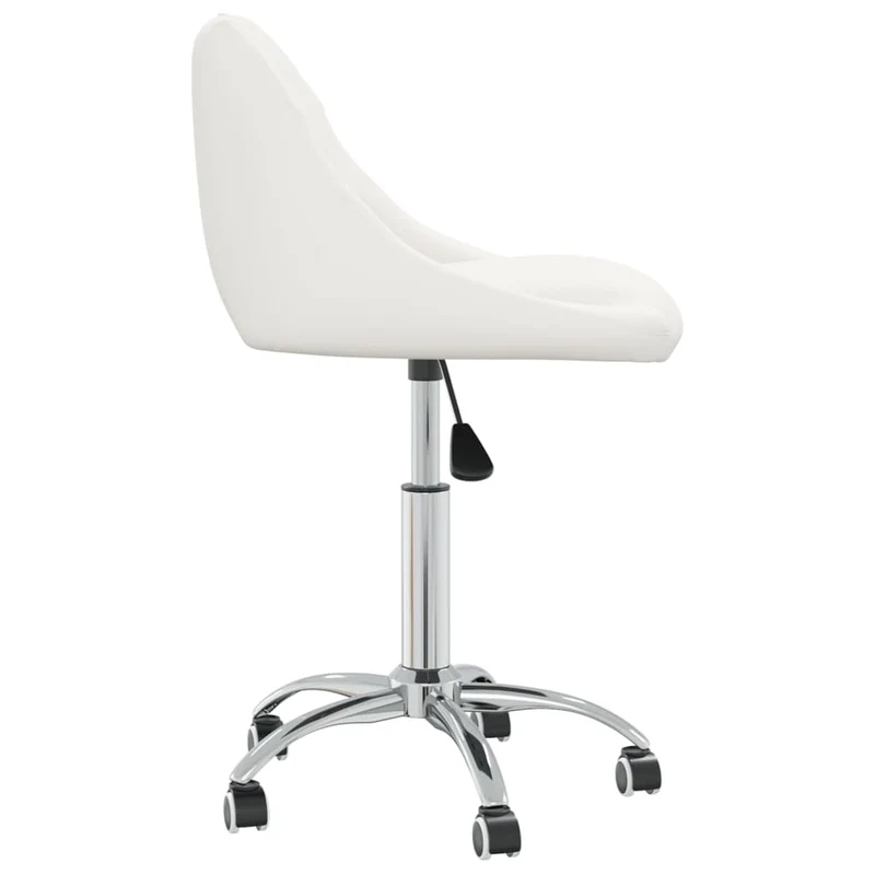 Tabouret de travail sur roulettes hauteur réglable en PVC blanc et acier DEC025062