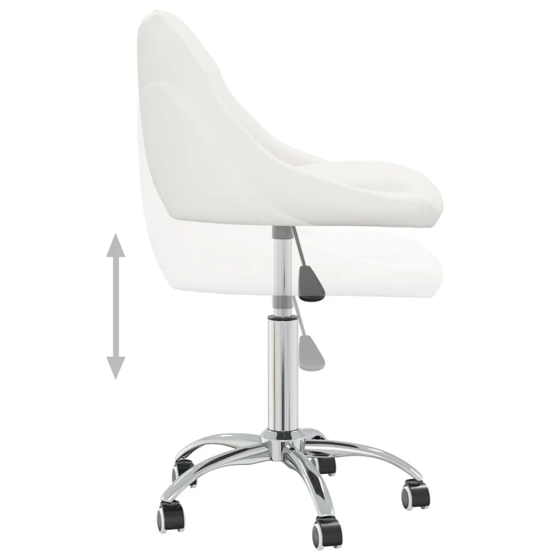 Tabouret de travail sur roulettes hauteur réglable en PVC blanc et acier DEC025062
