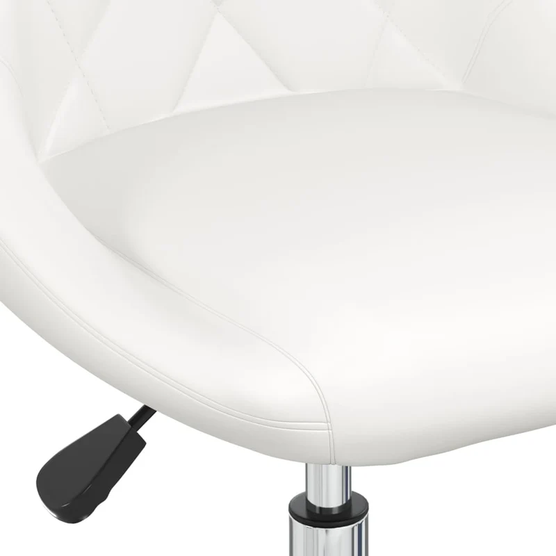 Tabouret de travail sur roulettes hauteur réglable en PVC blanc et acier DEC025062