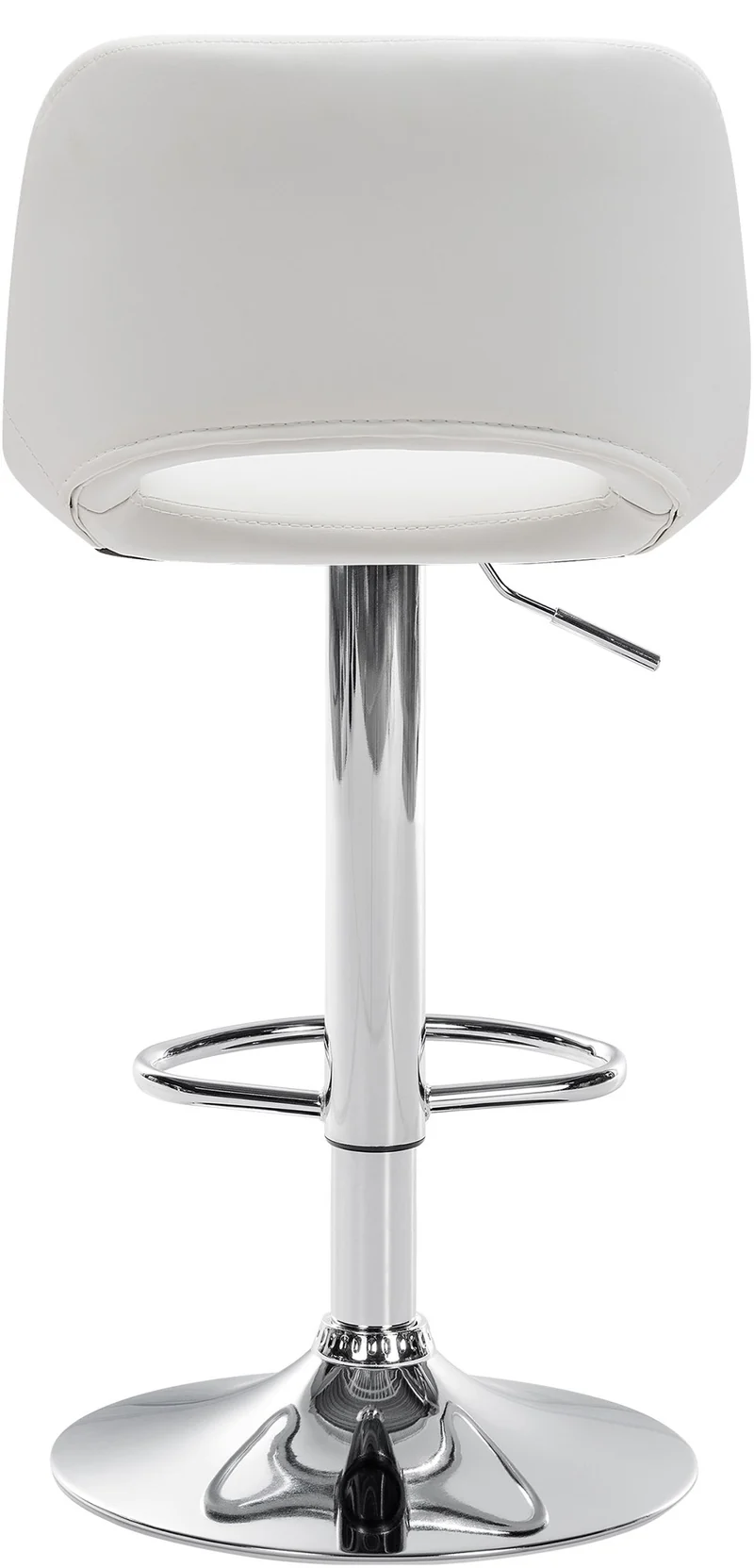 Tabouret de bar chaise haute x1 avec repose-pieds en PVC blanc piètement métallique chromé 10_0004578