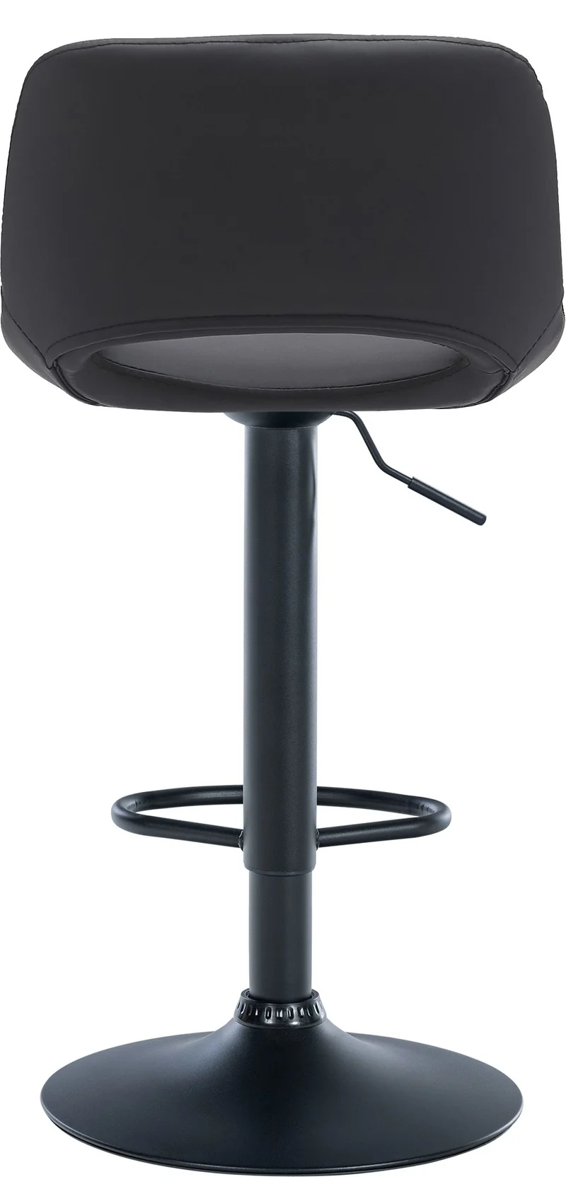 Tabourets de bar chaises haute x2 avec repose-pieds en PVC noir piètement métallique noir 10_0004066