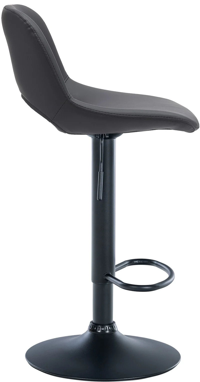 Tabourets de bar chaises haute x2 avec repose-pieds en PVC noir piètement métallique noir 10_0004066