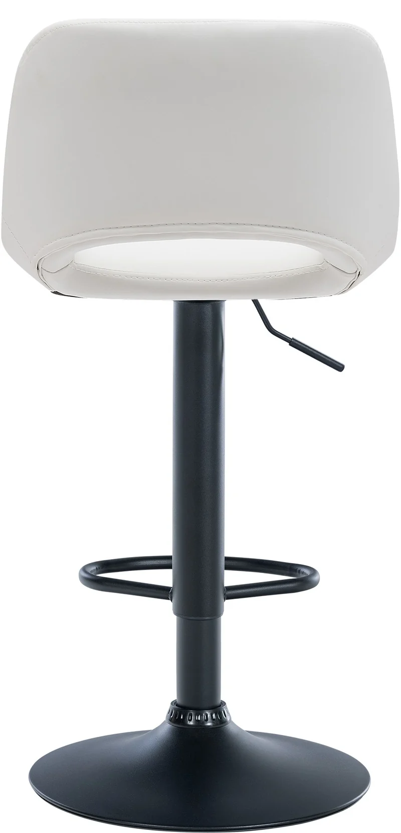 Tabourets de bar chaises haute x2 avec repose-pieds en PVC blanc piètement métallique noir 10_0004064