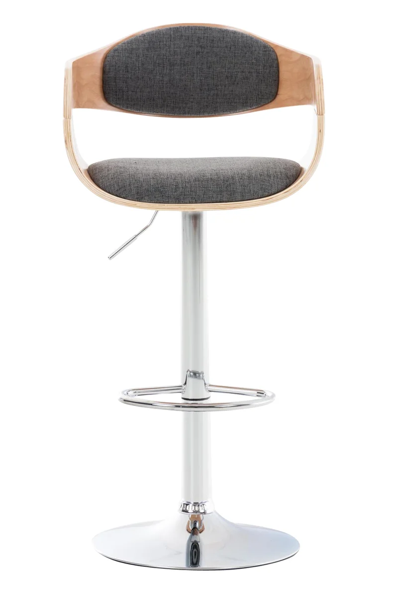 Lot de 2 tabourets de bar design scandinave en tissu gris et structure en bois clair 10_0004257