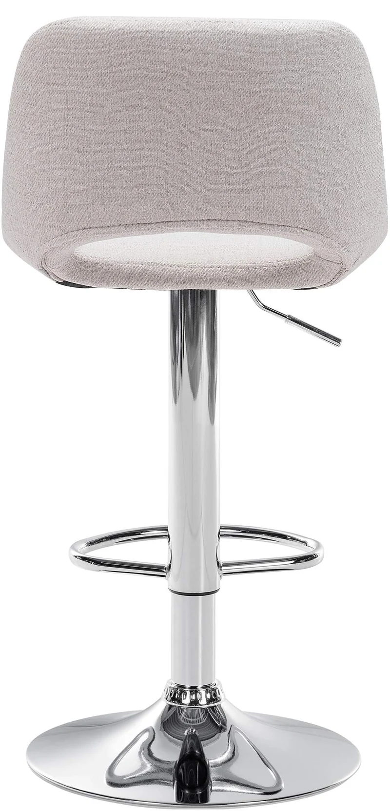 Tabourets de bar chaises haute x2 avec repose-pieds en tissu crème piètement métallique chromé 10_0004093