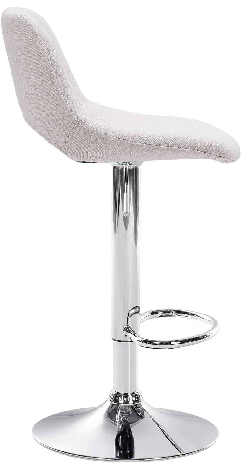 Tabourets de bar chaises haute x2 avec repose-pieds en tissu crème piètement métallique chromé 10_0004093