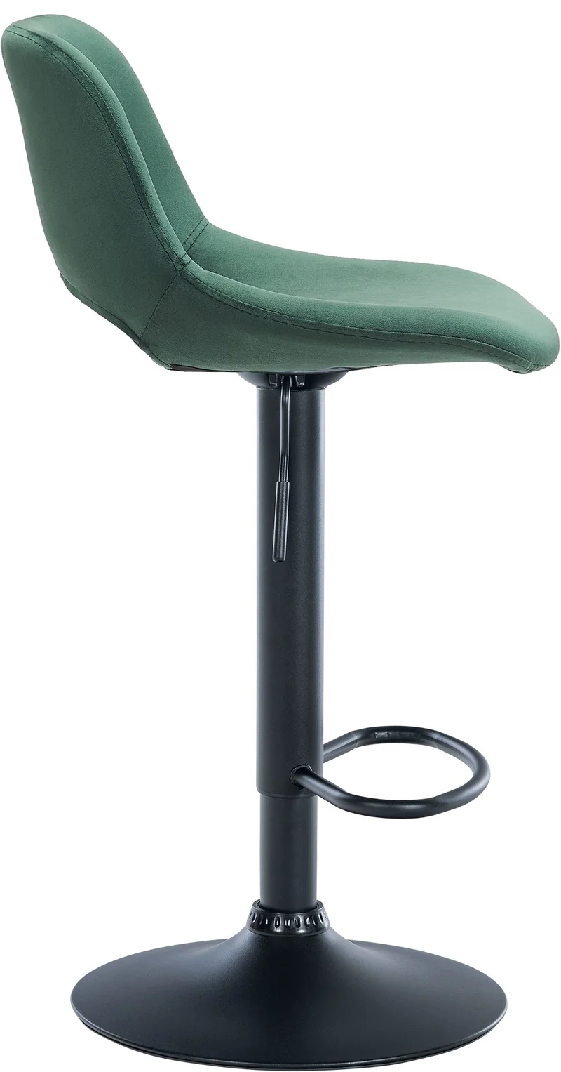 Tabourets de bar chaises haute x2 avec repose-pieds en velours vert piètement métallique noir 10_0004081
