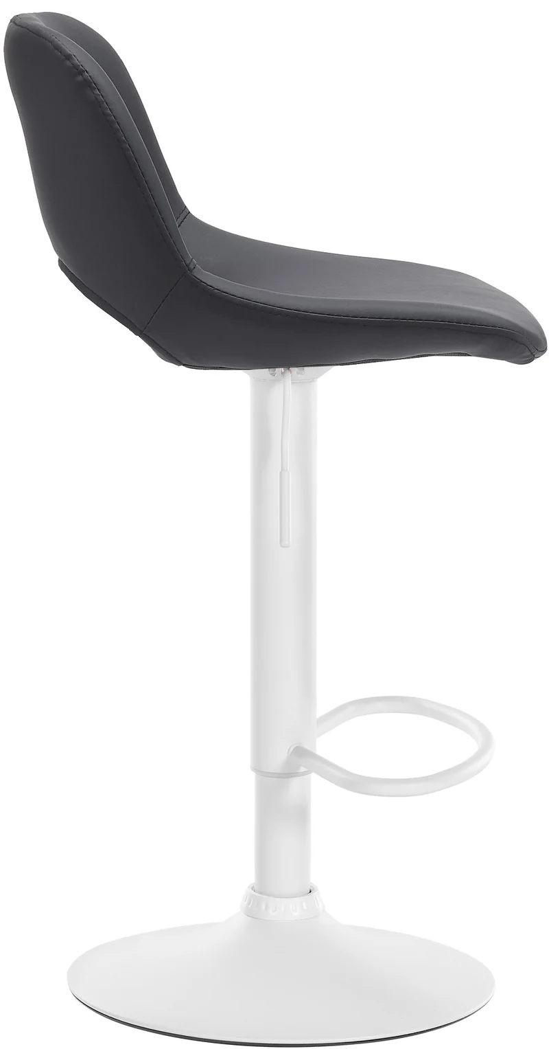 Tabourets de bar chaises haute x2 avec repose-pieds en PVC noir piètement métallique blanc 10_0004070