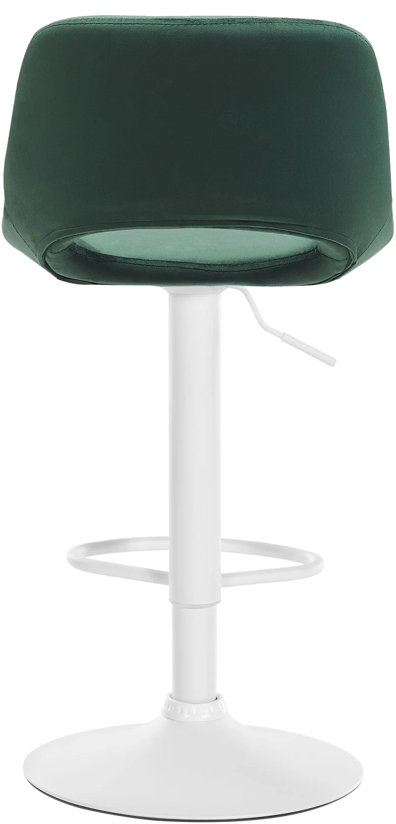 Tabourets de bar chaises haute x2 avec repose-pieds en velours vert piètement métallique blanc 10_0004088